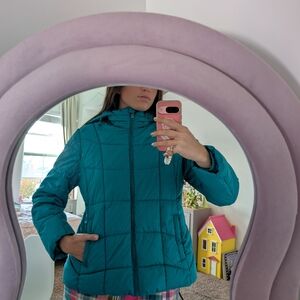 Teal Women's Quilted Zip Up Jacket Size XL